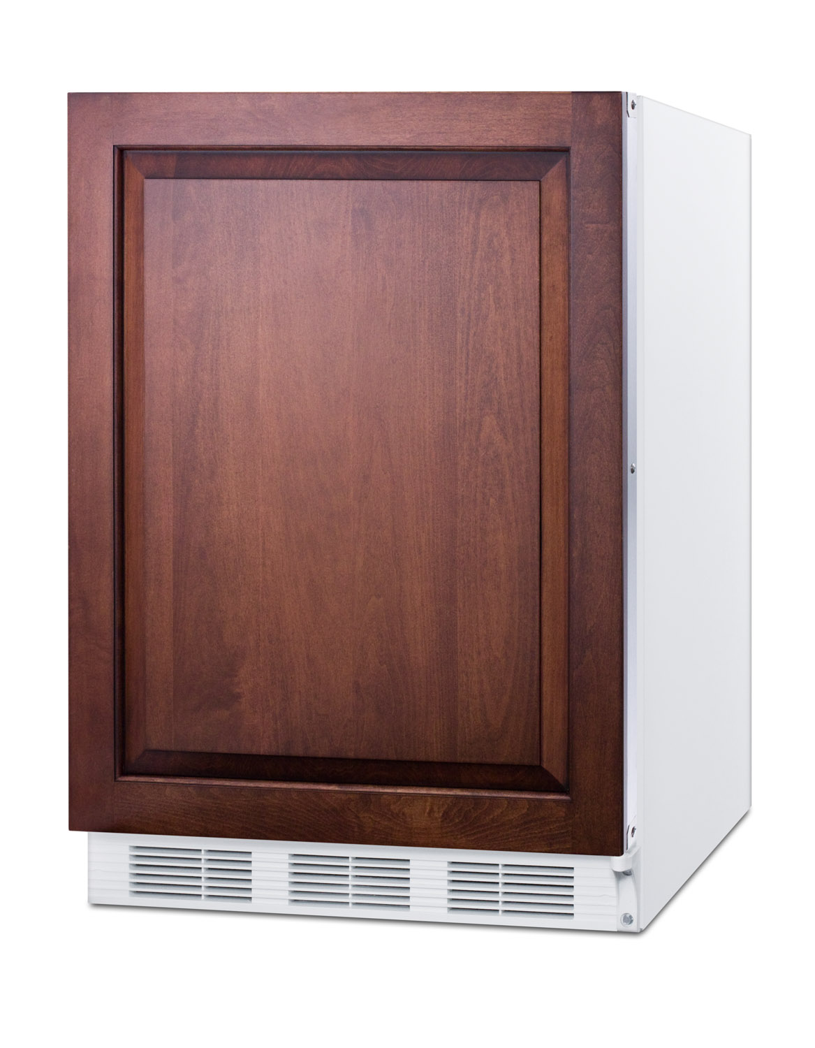 ADA compliant built-in undercounter all-refrigerator for residential use, auto defrost with integrated door frame for custom panel overlays and white cabinet